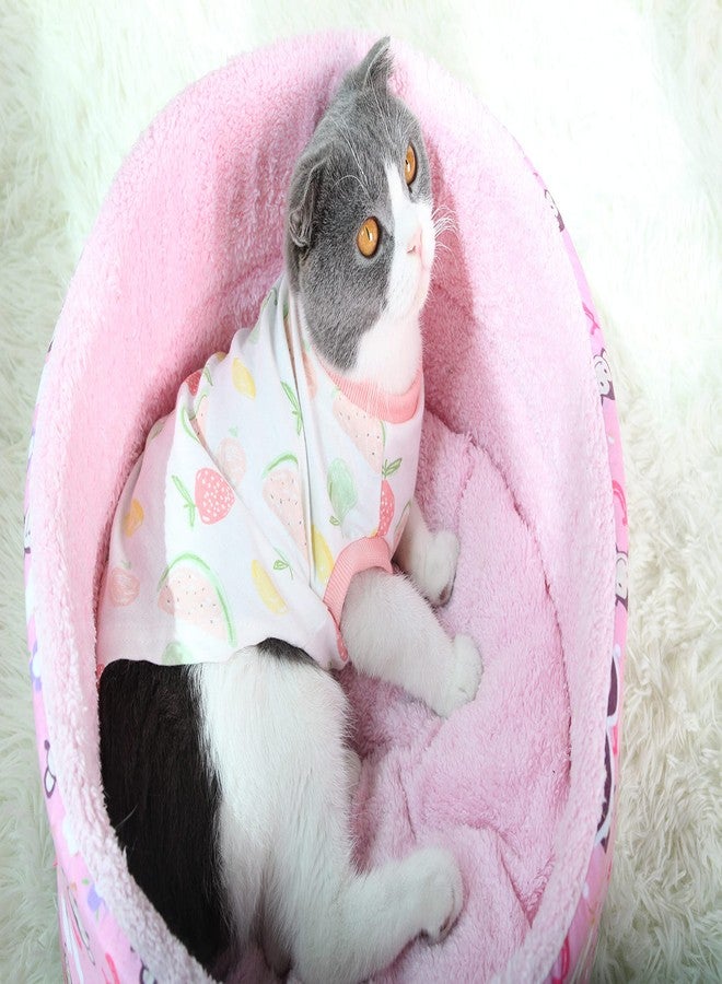 A+a Pets تيشيرتات قطنية ناعمة فاخرة مطبوعة من A+a Pets للقطط والجراء (وردي، مقاس كبير) - Image 1
